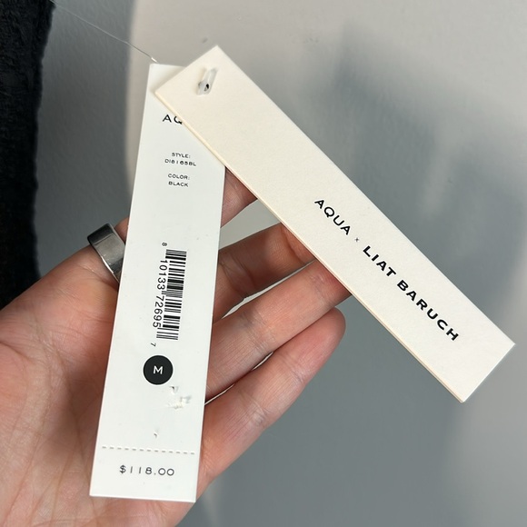 NWT Aqua X Liat Baruch Tweed Square Neck Mini Dress Size M - Picture 8 of 15